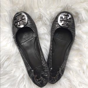 SOLD Tory Burch snake skin Reva ballet flats 8